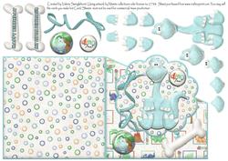 My Little Baby Dinosaur Childrens Birthday Card & Decoupage