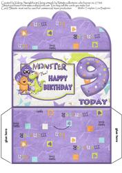 Monster Money Wallet for a 9 Today Childs Birthday