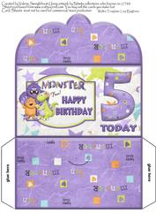 Monster Money Wallet for a 5 Today Childs Birthday