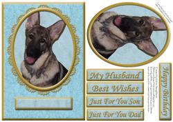 German Shepherd Various Occasion Blue Card Front