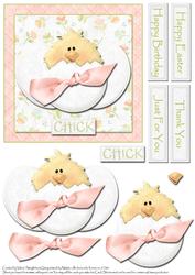 Cute Chick Square Card Front Various Occasions