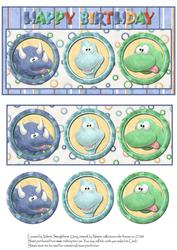 A Trio of Dinosaurs Dl Card Front