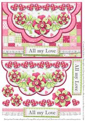 Double Scallop Envelope Card Front All My Love