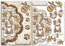 Double Scallop Envelope Card Front Cats Whiskers