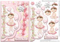 Double Scallop Envelope Card Front Tippy Toes Ballerina