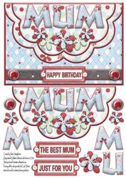 Double Scallop Envelope Card Front the Best Mum