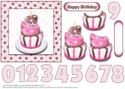 Pink Birthday Cake Ages 1-10 Square Card Front