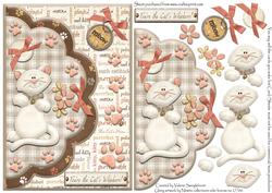 Double Scallop Envelope Card Front Cats Whiskers No2