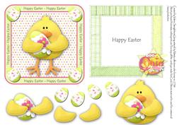 Cute Chick Happy Easter Card Front with Insert