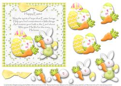 Easter Bunny Card Front with Religious Verse