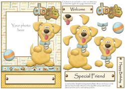 Its a Dogs Life No2 Photo Card Front with Decoupage