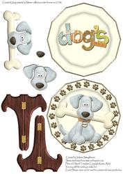 I Got the Big Bone Cute Doggie Plate and Stand Card