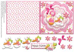Happy Easter Bunny with Eggs Quick Cut & Fold Card