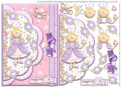 Double Scallop Envelope Card Front Daddy's Little Princess