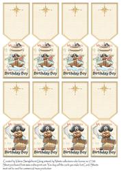 8 Pirates Treasures Folding Gift Tags