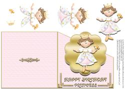 Happy Birthday Princess Diagonal Over the Edge Card