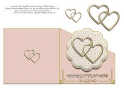 Golden Hearts Congratulations Diagonal Over the Edge Card