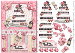 On Your Wedding Day Cake & Champagne Card Front