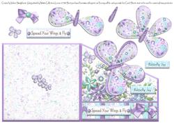 Butterfly Joy Diagonal Over the Edge Card with Decoupage