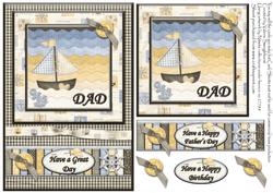 Dads Father's Day or Birthday Card Front Sailing