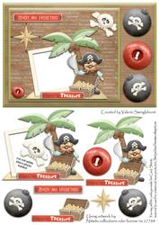 Ahoy Me Hearties My Treasure Pirate Photo Card Front