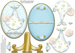 Congratulations Special Delivery Baby Boy Plate & Stand