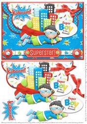 Superstar to the Rescue Double Scallop Envelope Card Front