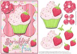 Sprinkled with Fun Cupcake Card Front Pinks