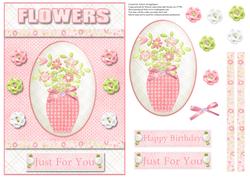 Just for You Flowers in a Vase Card Front
