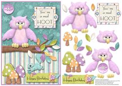 You're a Real Hoot Happy Birthday Card Front