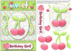 Sweet Birthday Girl Card Front with Decoupage