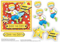 Save the Day Party Invitation Card Front