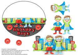 Little Hero Birthday Boys No Hole Over the Edge Wobble Card