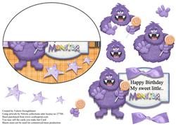 Sweet Little Monster No Hole Over the Edge Wobble Card
