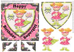 Happy Birthday Supergirl Square Quick Card Front