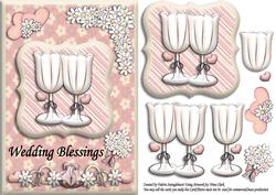 Wedding Blessings Card Front with Decoupage
