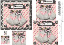 Congratulations Wedding Bells Pyramid Card Front