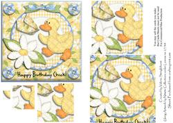 Happy Birthday Chick! Pyramid Square Card Front