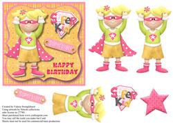 Happy Birthday Superstar Card Front with Decoupage