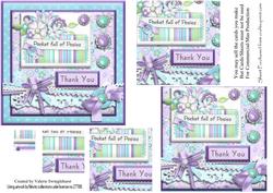 Pocket Full of Posies Thank You Pyramid Card Front