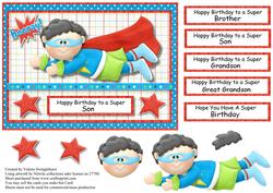 Happy Birthday to a Super Son 5 Various Sentiments Cardfront