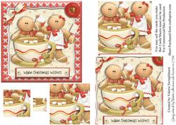 Warm Christmas Wishes Gingerbread Pyramid Card Front