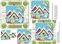 Flying Home for Christmas Pyramid Card Front