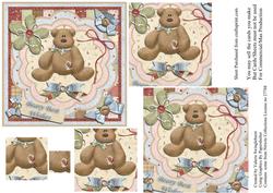 Beary Best Wishes Pyramid Card Front