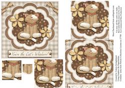 Cute Cat's Whisker's Pyramid Card Front
