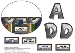 Happy Father's Day Small Wobble Card Striped