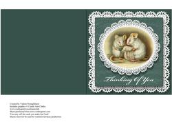 Reading Mice Green Quick Square Cut & Fold Card