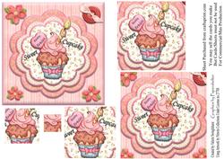 Happy Birthday Sweet Cupcake Square Pyramid Card
