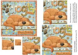 Its a Dog's Life for Sure Birthday Pyramid Card Front