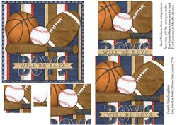 Boys Will Be Boys Pyramid Square Card Front Sport Themed